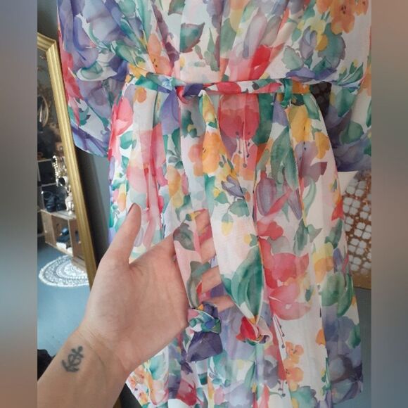 Vintage Floral Sheer Kimono Robe - Picture 12 of 14